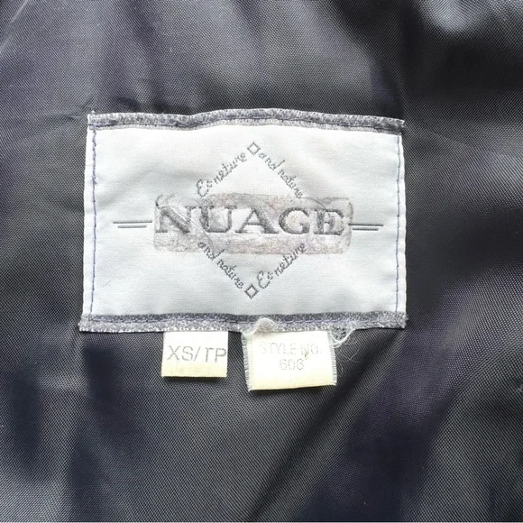 NUAGE BLACK PARKA COAT OVERSIZED JACKET FAUX FUR VINTAGE COAT XS - Picture 12 of 15